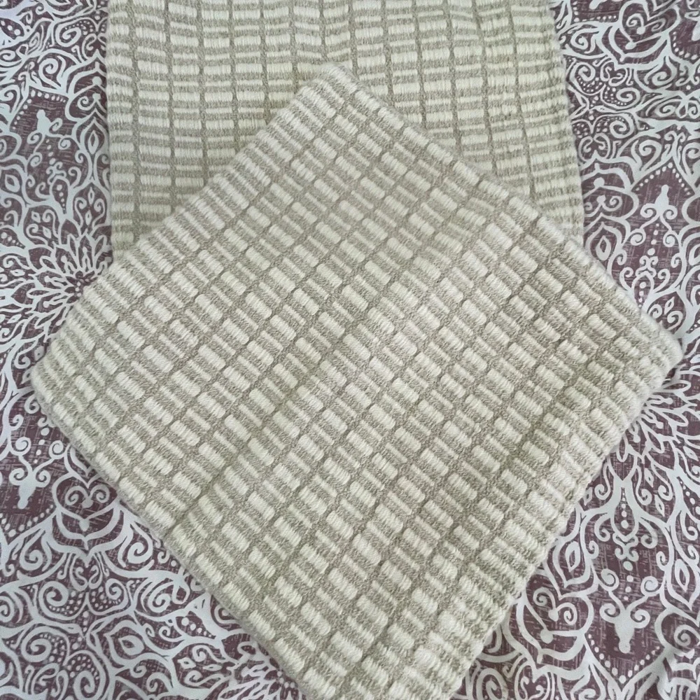 West Elm Ivory Beige Textured chunky wool Throw Pillow Cover